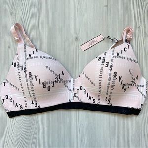 Victoria’s Secret Lightly Lined Wireless T-Shirt Bra 36C Soft Pink Black
